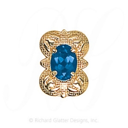 GS494 BT - 14 Karat Gold Blue Topaz Slide 